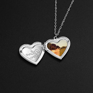 I LOVE YOU Heart Openable Photo Pendant & Link Chain
