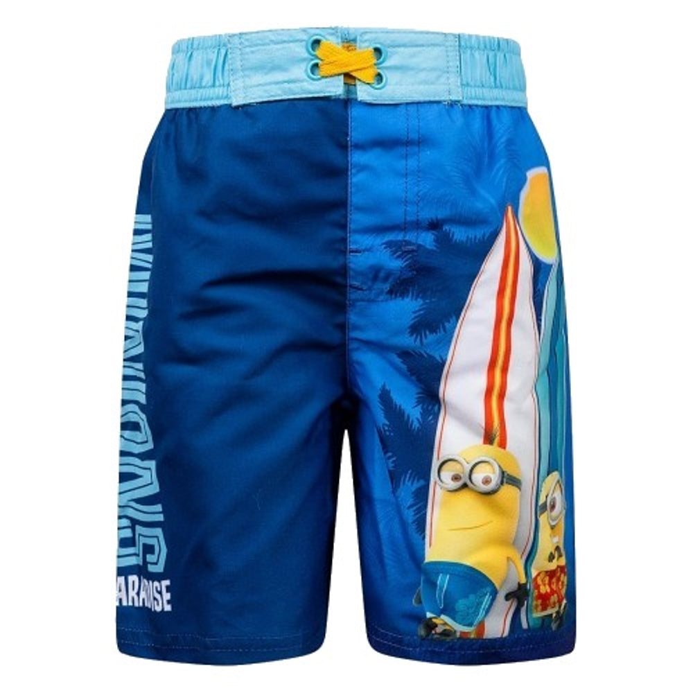 Boys Despicable Me Minion Blue Trim Swimming Shorts