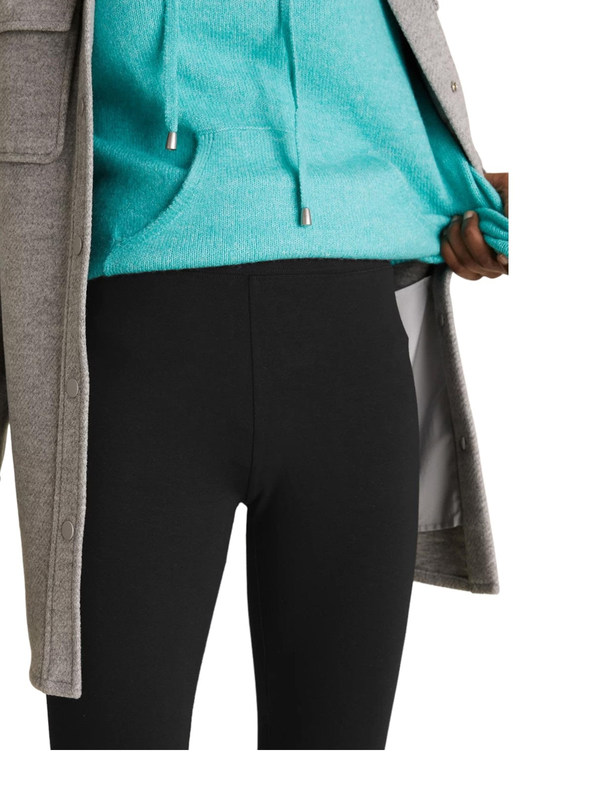 Ladies Black High Waisted Elasticated Stretchy Full Length Leggings
