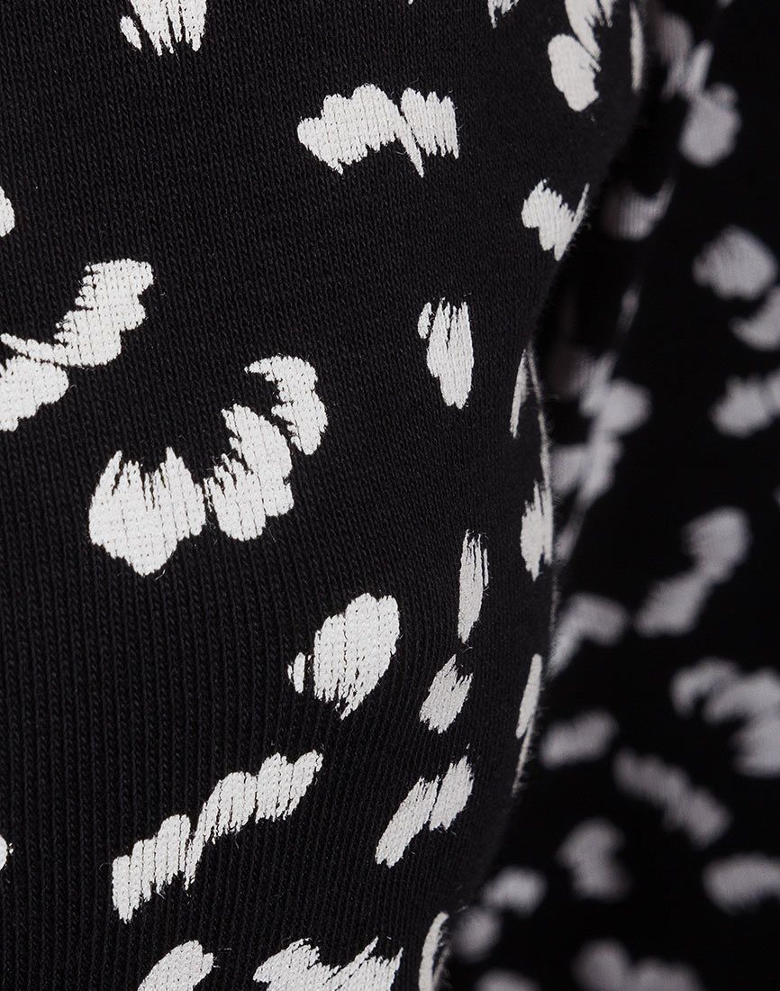 Ladies Black & White Contrast Cotton Long Sleeve Top