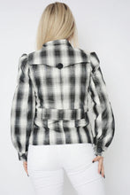 Load image into Gallery viewer, Black &amp; White Check Lightweight Blazer Jacket
