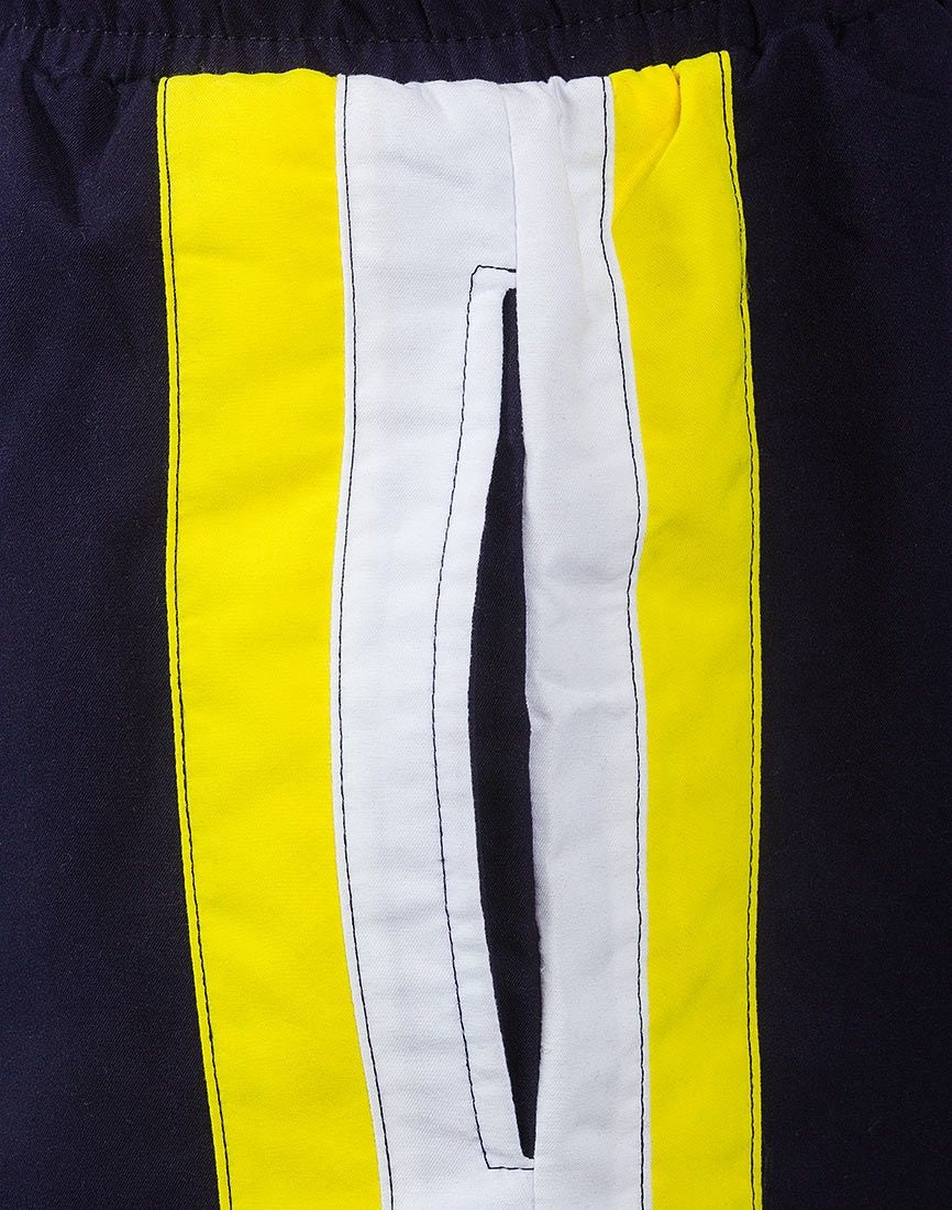 Mens Navy Contrast Side Panel Quick Drying Swimming Shorts