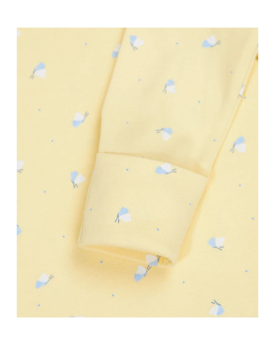 Baby Girls Yellow Butterfly Print Babygrow Romper