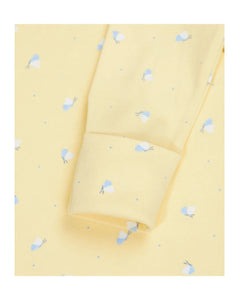 Baby Girls Yellow Butterfly Print Babygrow Romper
