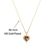 Load image into Gallery viewer, Luxury Gold Zircon Crystal Ocean Heart Pendant &amp; Chain Necklace
