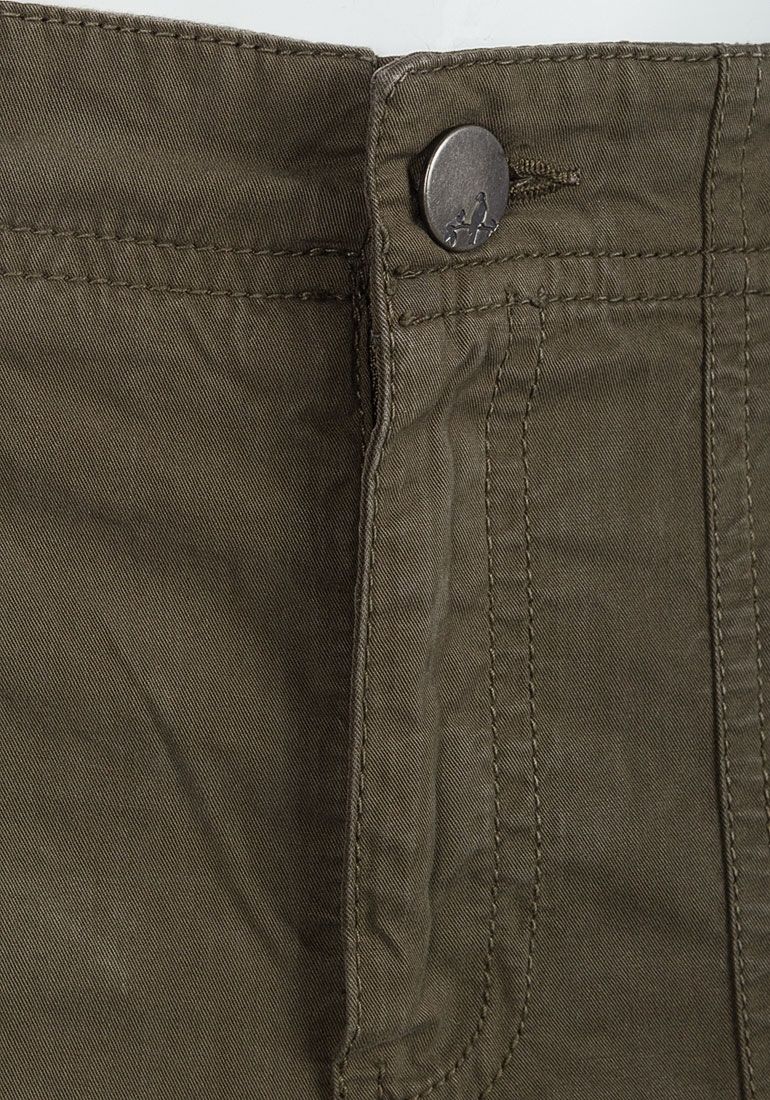 Ladies Hunter Green Turn-Up Cuff Chino Regular Fit Cotton Pants