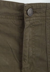 Ladies Hunter Green Turn-Up Cuff Chino Regular Fit Cotton Pants
