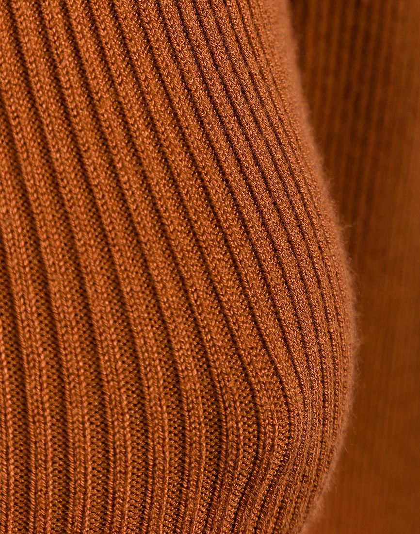 Ladies Ribbed Roll Neck Turtleneck Knitted Pullover Jumper