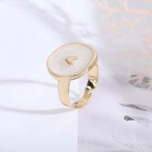 Ladies White Heart Celestial Pendant Necklace Earring Ring 4Pc Set