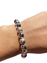 Load image into Gallery viewer, Ladies 925 Sterling Silver Smooth Matte 8mm Ball Beads Bracelet
