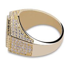 Load image into Gallery viewer, Mens Luxury 18K Gold Plated Hexagon Micropave CZ Ring
