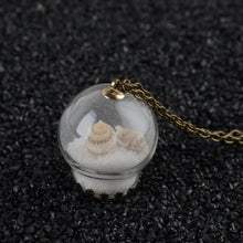 Load image into Gallery viewer, Star Shell GoodLuck Wish Mini Orb Bottle Pendant &amp; Bronze Chain Necklace
