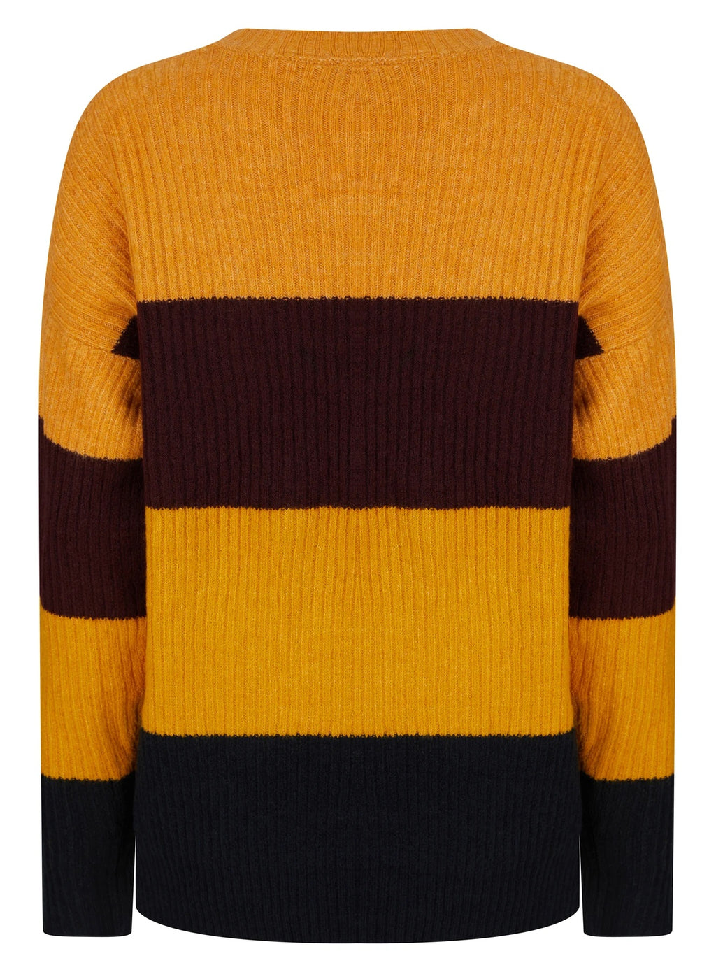 Ladies Striped Color Block Soft Knit Jumper
