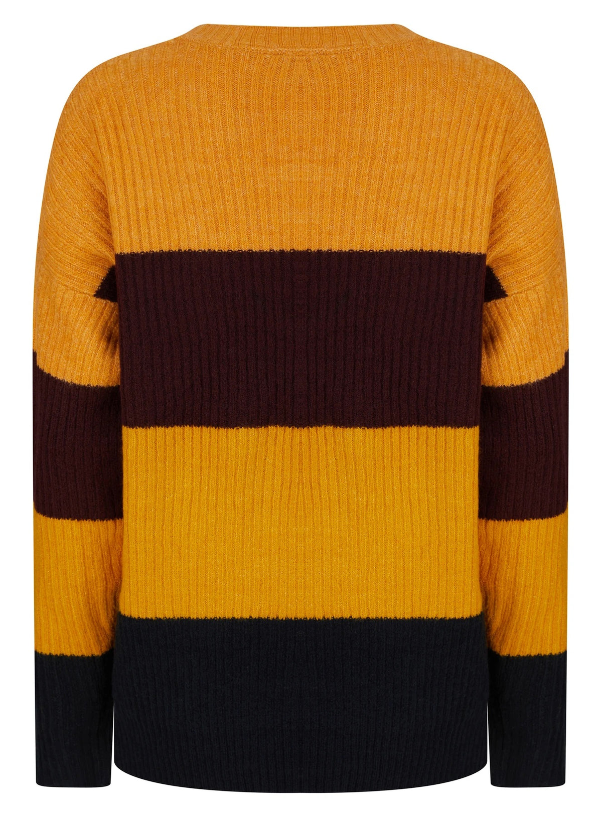 Ladies Striped Color Block Soft Knit Jumper