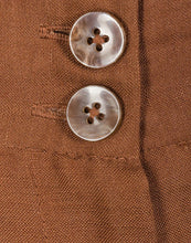 Load image into Gallery viewer, Ladies Brown 3/4 Cropped Linen Blend Plus Size Trousers
