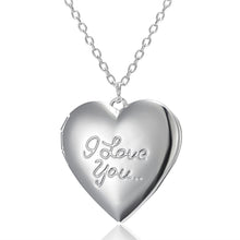 Load image into Gallery viewer, I LOVE YOU Heart Openable Photo Pendant &amp; Link Chain
