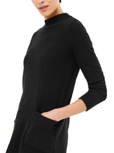 Load image into Gallery viewer, Ladies Black High Neck Soft Relaxed Fit Longline Long Sleeve Jumper Top
