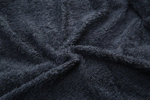 Navy Faux Furry Trim Detachable Hood Fleece Lined Padded Winter Coat