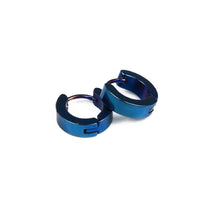 Load image into Gallery viewer, Blue Smooth Titanium Steel Anti-Allergic Small Hoop Earrings
