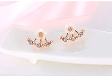 Load image into Gallery viewer, Ladies Double Sided Branch Flower Crystals Stud Earrings
