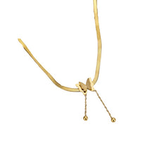 Load image into Gallery viewer, Ladies Butterfly Gold Stainless Steel Blade Snake Chains Choker Necklace
