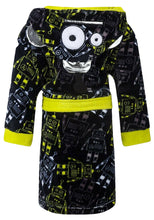 Load image into Gallery viewer, Boys MiniKidz Robot Plush Print Super Soft Fleece Bathrobe
