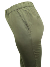 Load image into Gallery viewer, Ladies Lily Ella Khaki Pull On Elasticated Full Length Plus Size Trousers
