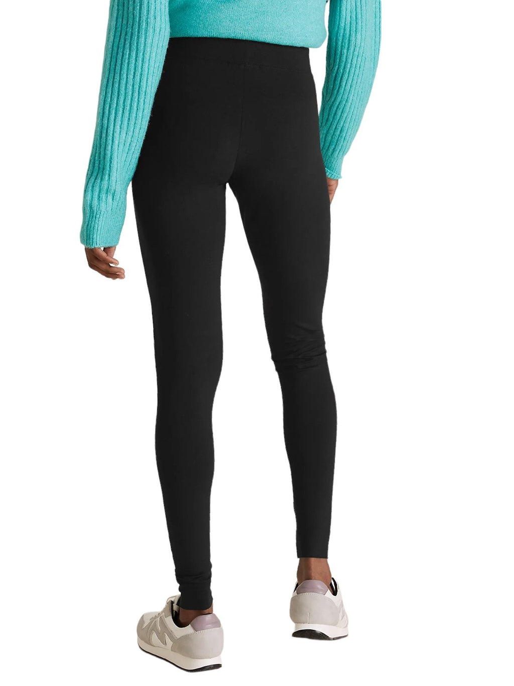 Ladies Black High Waisted Elasticated Stretchy Full Length Leggings