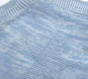 Baby Boys Blue and Cream 2 Piece Romper Dungaree Set