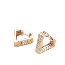 Load image into Gallery viewer, Ladies Rose Gold Triangle Inlaid crystals Earrings
