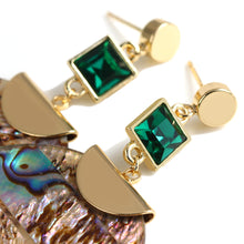 Load image into Gallery viewer, Ladies Bold Round Abalone Shell Drop Earrings
