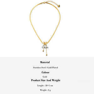 Ladies Butterfly Gold Stainless Steel Blade Snake Chains Choker Necklace