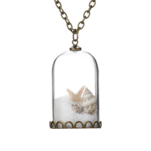 Star Shells & Salt Wish Miniature Tube Bottle Pendant Bronze Chain Necklace
