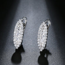 Load image into Gallery viewer, Ladies S925 Gold Silver Eye Shape Crystals Earrings
