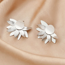 Load image into Gallery viewer, Ladies Gold Silver Layered Sunflower Statement Party Earrings
