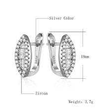 Load image into Gallery viewer, Ladies S925 Gold Silver Eye Shape Crystals Earrings
