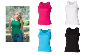 Womens Vest Cotton Sleeveless Wide Strap Camisole Tops