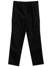 Load image into Gallery viewer, Boys Black Pull-On Elasticated Waist Combat Cargo Trouser
