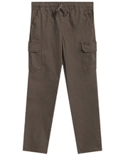 Load image into Gallery viewer, Boys Brown Pull-On Elasticated Waist Combat Cargo Trouser
