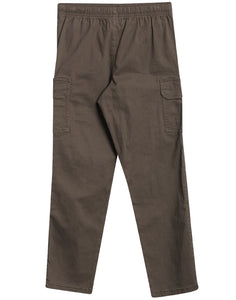 Boys Brown Pull-On Elasticated Waist Combat Cargo Trouser