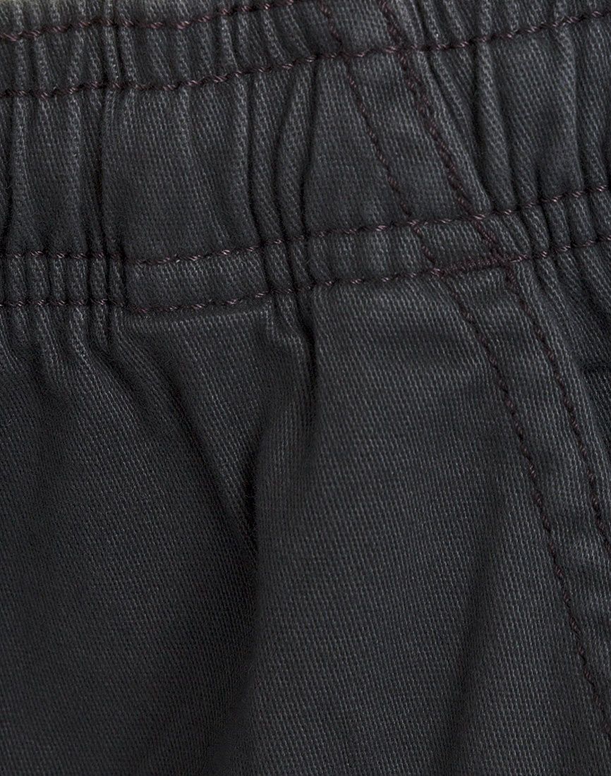 Boys Charcoal Pull-On Elasticated Waist Combat Cargo Trouser