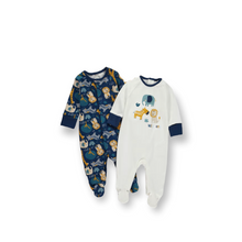 Load image into Gallery viewer, Unisex Baby Cute Safari Animal Prints Cotton Footie Sleepsuit
