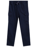 Boys Navy Pull-On Elasticated Waist Combat Cargo Trouser