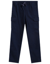 Load image into Gallery viewer, Boys Navy Pull-On Elasticated Waist Combat Cargo Trouser
