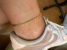 Load image into Gallery viewer, Ladies Gold Dainty &amp; Minimalist Dangling Tassel Anklet Bracelet Foot Ankle Chain
