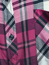 Load image into Gallery viewer, Ladies Pink Multi Plaid Checked Long Sleeve Plus Size Shirt Tops
