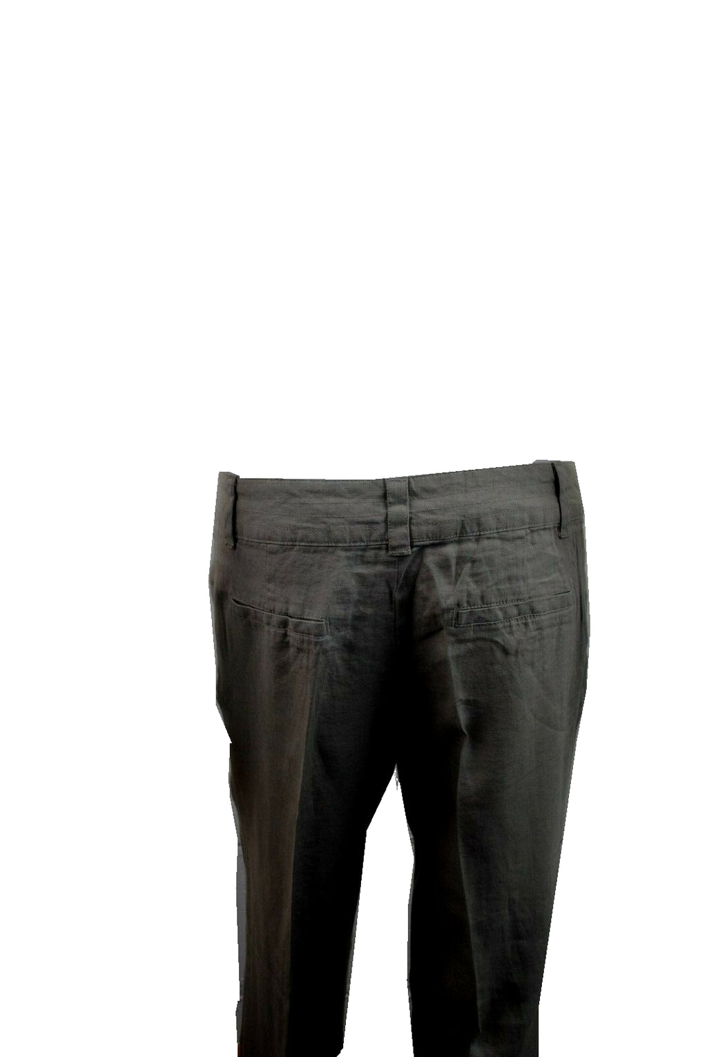 Black Linen High Rise Straight Leg Trousers