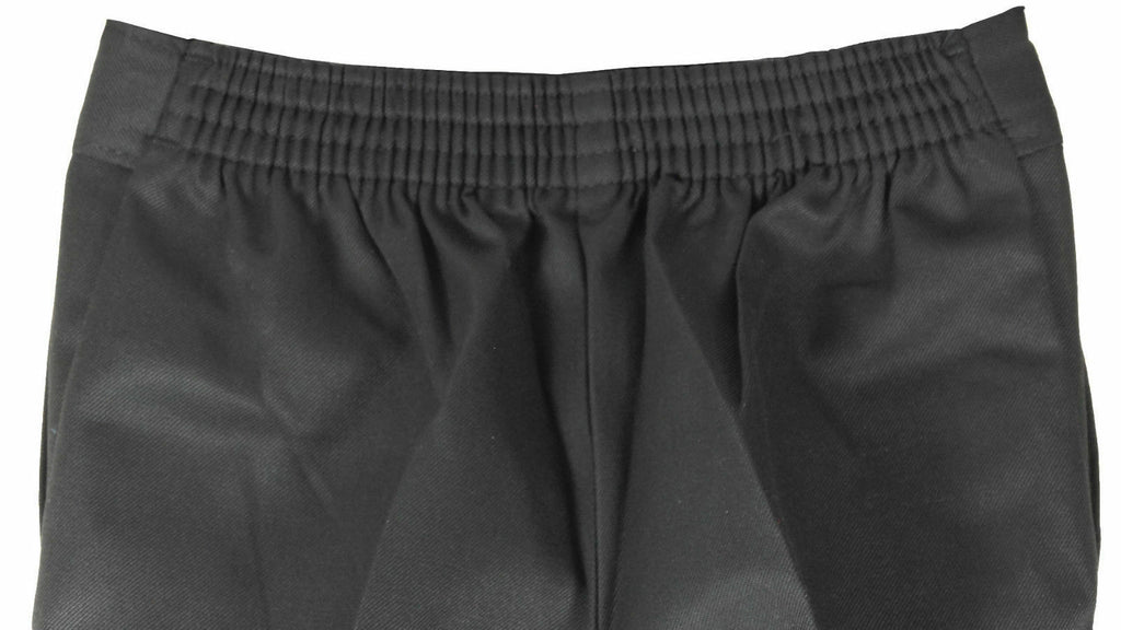 Boys Pull Up Back Half Elasticated Waist Teflon School Trouser