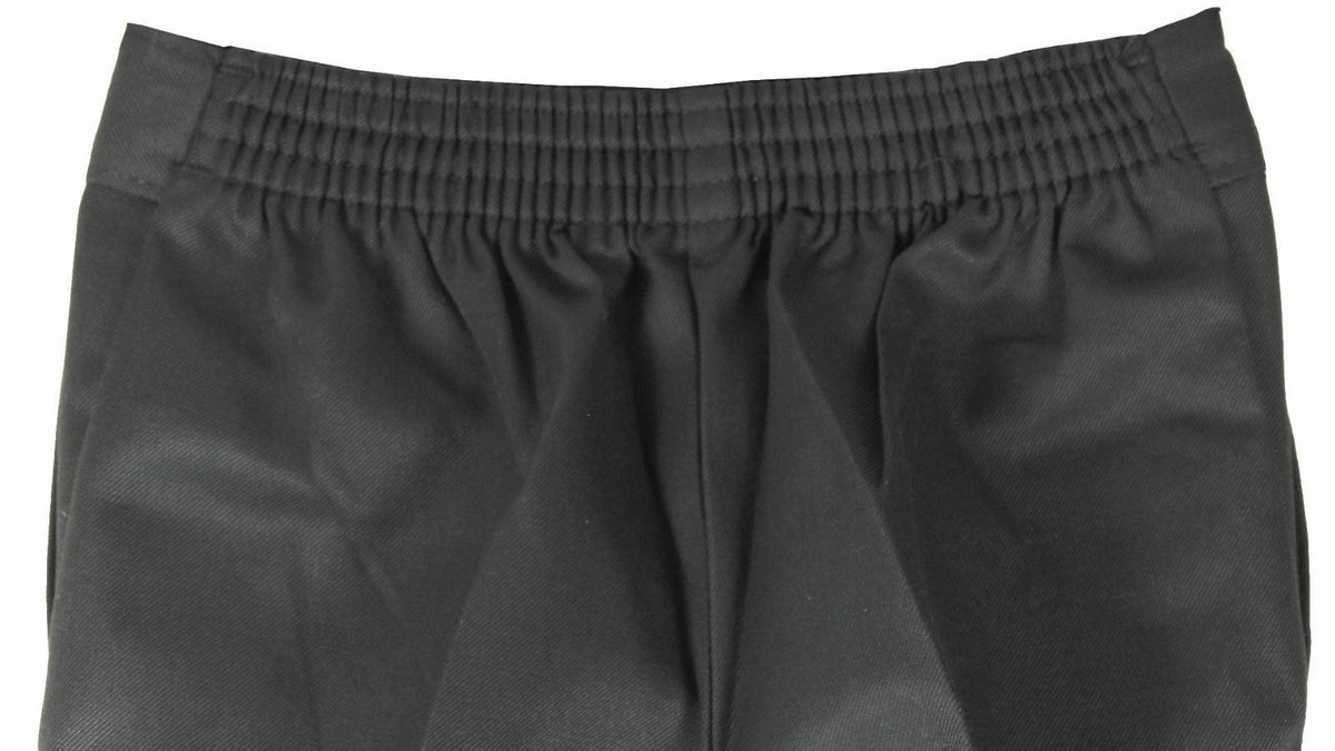 Boys Pull Up Back Half Elasticated Waist Teflon School Trouser