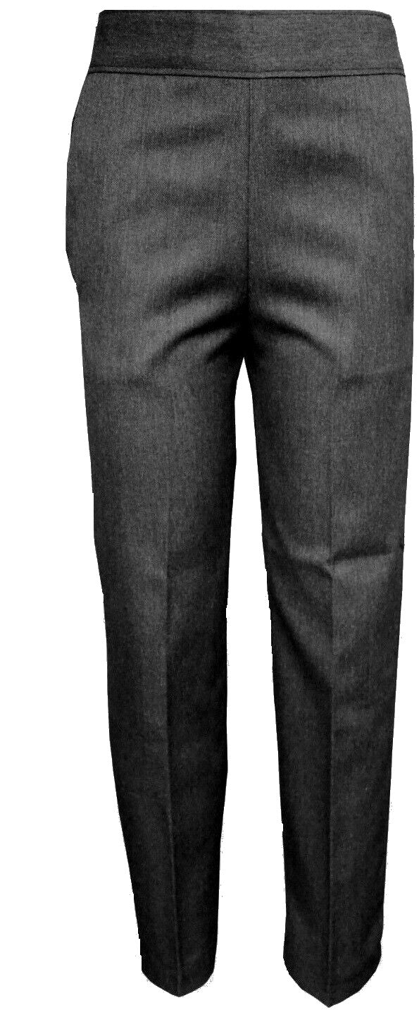 Boys Pull Up Back Half Elasticated Waist Teflon School Trouser